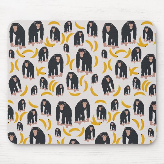 Monkey Chimpansee & Banana Pattern Muismat (Voorkant)