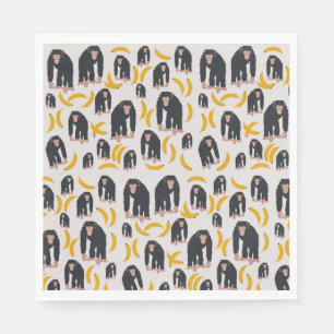 Monkey Chimpansee & Banana Pattern Servet