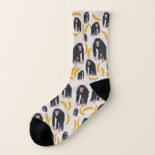 Monkey Chimpansee & Banana Pattern Sokken (Links - buitenkant)