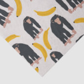 Monkey Chimpansee & Banana Pattern Tissuepapier (Detail)