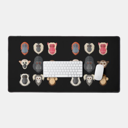 Monkey Chimpansee Gorilla Spider Monkey Squirrel M Bureaumat (Keyboard & Muis)