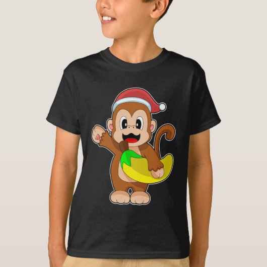 Monkey Christmas Banana T-shirt (Voorkant)
