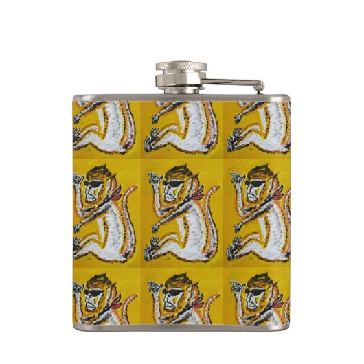 Monkey Circus Art Heupfles (Achterkant)