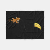 Monkey Climbs For Banana Funny Animal Cket Design  Fleece Deken (Voorkant (Horizontaal))