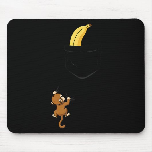 Monkey Climbs For Banana Funny Animal Cket Design Muismat (Voorkant)