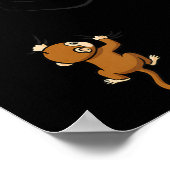 Monkey Climbs For Banana Funny Animal Cket Design Poster (Hoek)