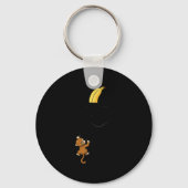 Monkey Climbs For Banana Funny Animal Cket Design Sleutelhanger (Voorkant)