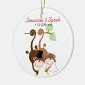 Monkey Couple Circle Custom Ornament (Links)