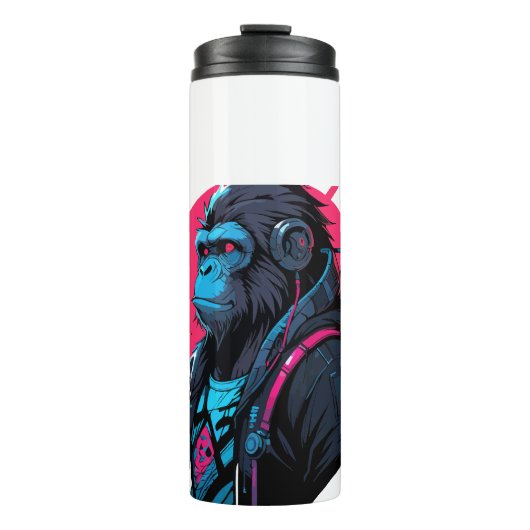 Monkey cyberpunk thermosbeker (Voorkant)