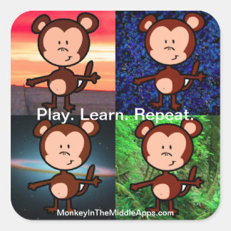Monkey dans les autocollants Middle Apps