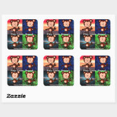 Monkey dans les autocollants Middle Apps (Feuille)