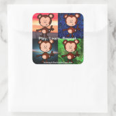 Monkey dans les autocollants Middle Apps (Sac)