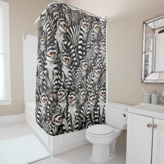 Monkey Design Douchegordijn (In situ)