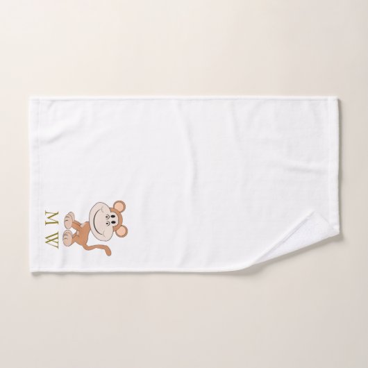 Monkey Design Monogrammed Bad Handdoek (Handdoek)