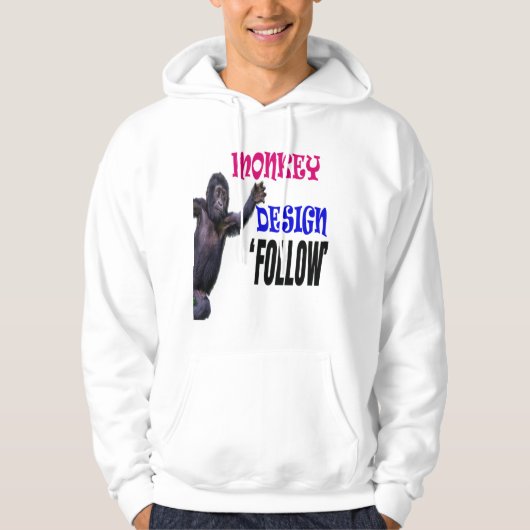 Monkey Design volgen Hoodie (Voorkant)