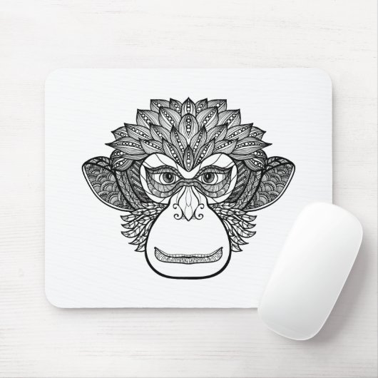 Monkey Doodle Face Muismat (Met muis)