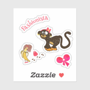Monkey en banaan sticker