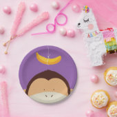 Monkey en Banana Papieren Bordje (Feest)