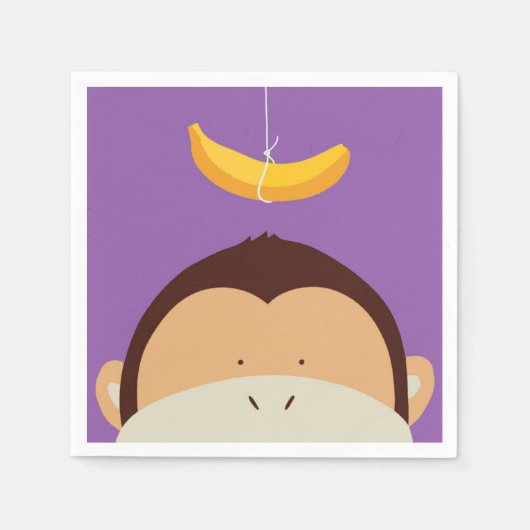 Monkey en Banana Servet (Voorkant)