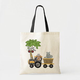 Monkey en Hippo Train Tshirts en geschenken Tote Bag
