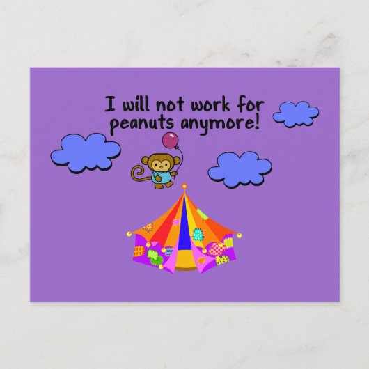 Monkey Escapes Circus Briefkaart (Voorkant)