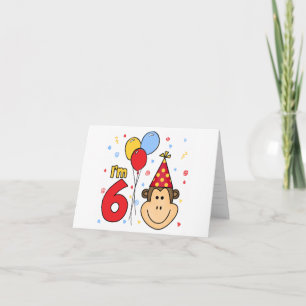 Monkey Face 6th Birthday Uitnodiging