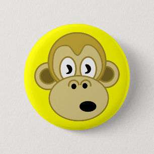 Monkey Face Button - Geel