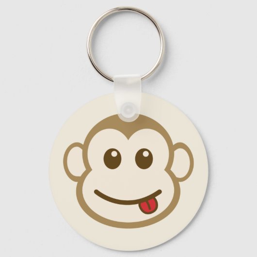 Monkey Face Vector Art Sleutelhanger (Voorkant)