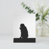 Monkey flosssilhouette foto briefkaart (Staand voorkant)