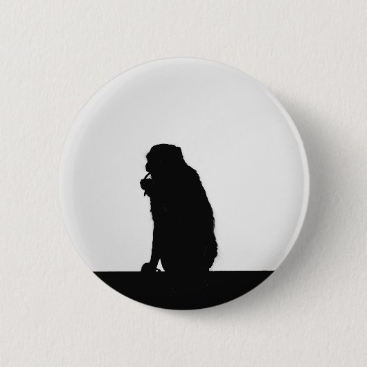 Monkey flosssilhouette foto ronde button 5,7 cm (Voorkant)