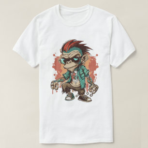Monkey Gangster Cartoon Mannen Basic T-Shirt