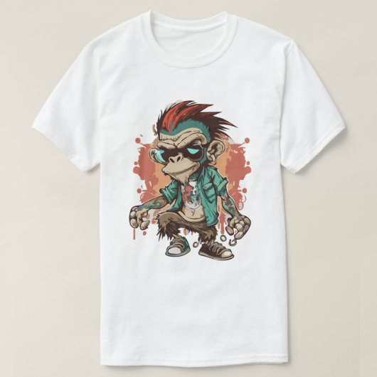 Monkey Gangster Cartoon T-Shirt de base pour homme (Design devant)