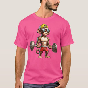 Monkey Gewichtheffen Fitness Gym Training Bodybuil T-shirt