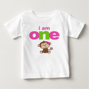 Monkey Girl 1er Anniversaire Tshirt Toddler Baby K