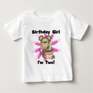 Monkey Girl 2e Anniversaire Tshirts et cadeaux