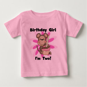 Monkey Girl 2e Anniversaire Tshirts et cadeaux