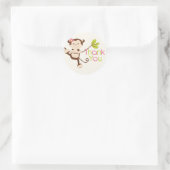 Monkey Girl Baby shower Dank je Ronde Sticker (Tas)