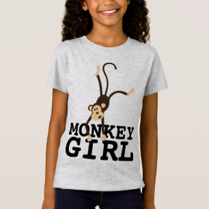 MONKEY GIRL FUNNY GIRLS KINDER T-SHIRS T-SHIRT