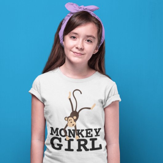 MONKEY GIRL FUNNY GIRLS T-SHIRTS ENFANTS