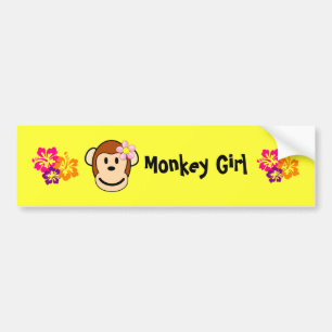 Monkey Girl Island Flower Bumpersticker