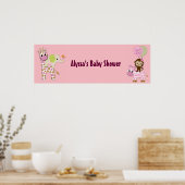 MONKEY Girl Oerwoud Baby shower Banner JJ Poster (Keuken)
