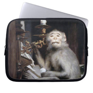 Monkey glimlachen laptop sleeve