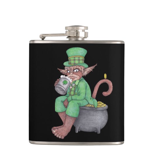 Monkey Gnome Leprechaun Flask Heupfles (Voorkant)