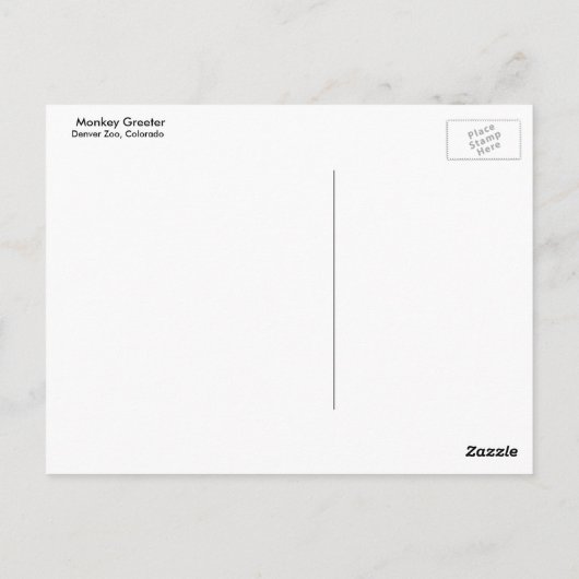 Monkey Greeter Briefkaart (Achterkant)