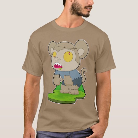 Monkey Halloween Zombie T-shirt (Voorkant)