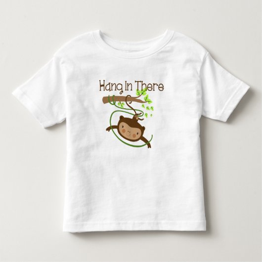 Monkey hangt daar achter kinder shirts (Voorkant)