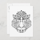 Monkey Head Doodle Briefkaart (Voorkant / Achterkant)