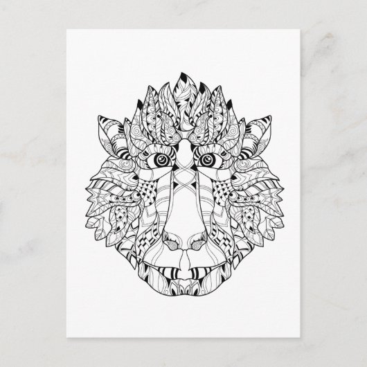 Monkey Head Doodle Briefkaart (Voorkant)