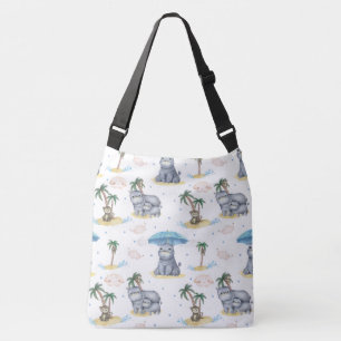 “Monkey-Hippos” All-Over Pint Baby Tote Tas