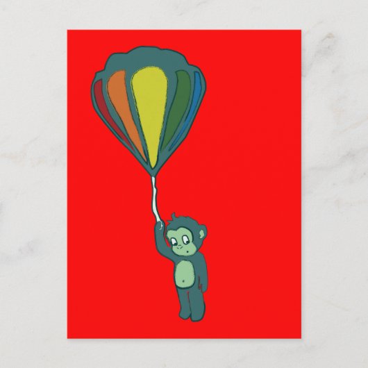 monkey hotair balloninkt briefkaart (Voorkant)